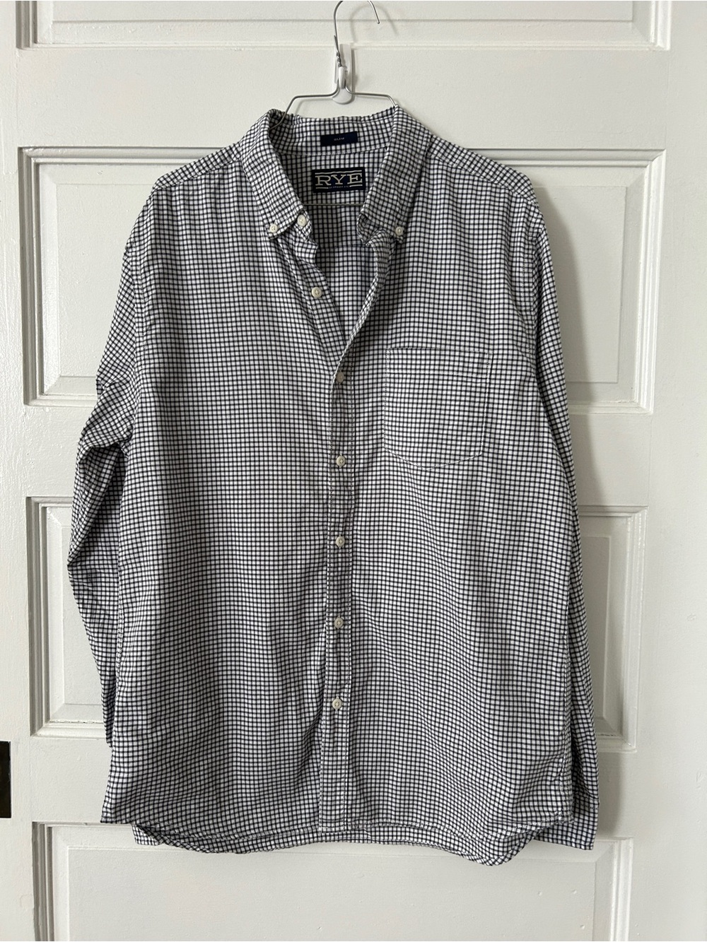 Rye Men’s Black & White Gingham Button-Down Shirt